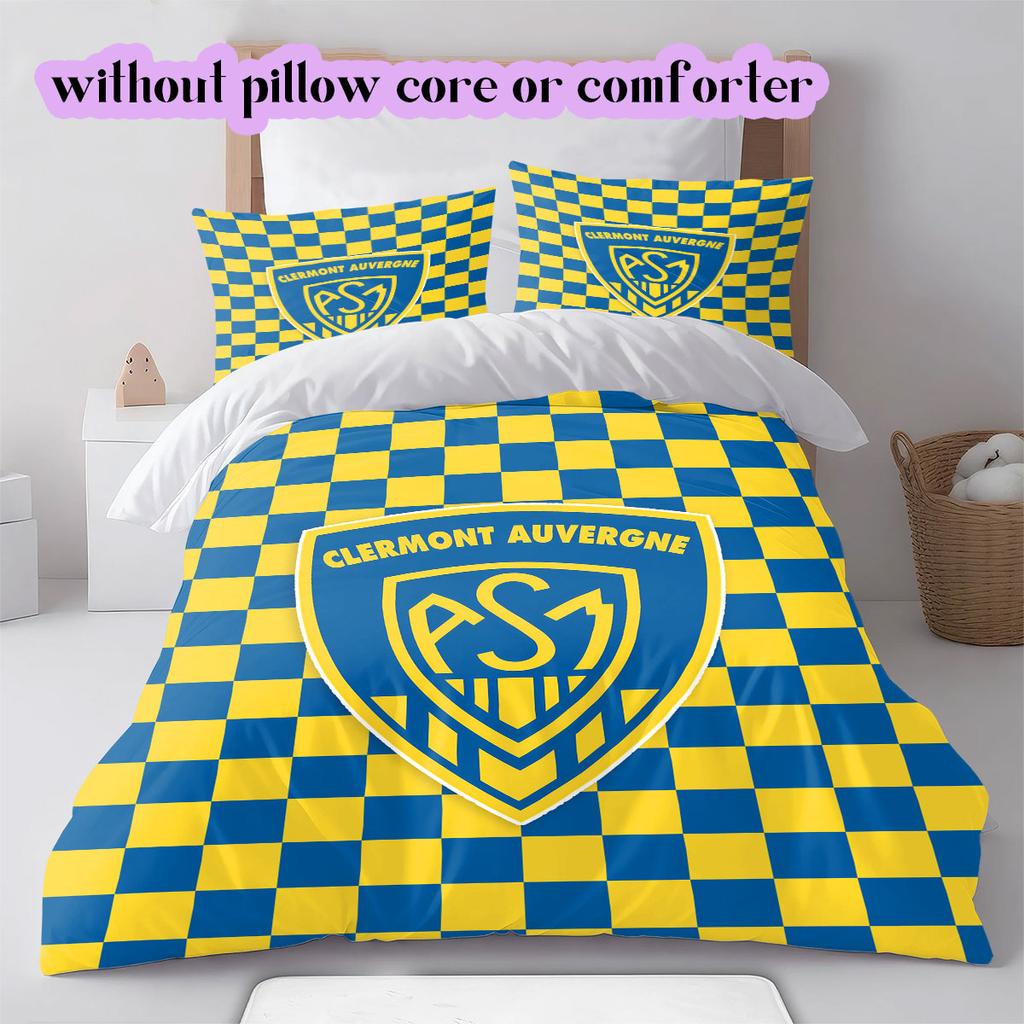 Leeds United Pattern Bedding,Quilt Set Quilt Cover Pillowcase Home Birthday Gift (1*duvet cover+2*pillowcase,without core)