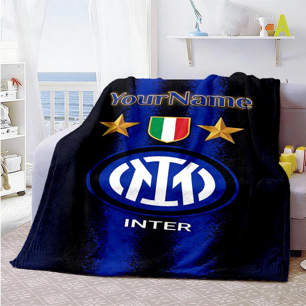 Inter Mailand Personalisierbare Decke Gemütliche Personalisierbare Decke Langlebiger Komfort Überwurf Für Büro Meeresufer Nickerchen Picknicks Vier Jahreszeiten Universell