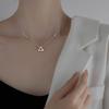 925 Silver Geometric Triangle Pendant Necklace for Women Ins Elegant Party Jewelry Accessories New