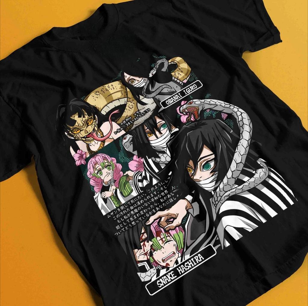 Demon Slayer Shirt Obanai Iguro Tshirt Zenitsu TShirt Muzan Tanjiro Doma Tee Summer Unisexs and Womens Tshirt Top