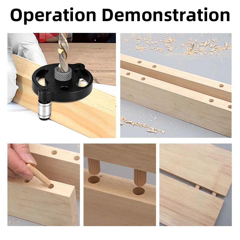 3-10mm Vertical Doweling Jig Kit with 3/8 Steel Bushing Woodworking Hole Puncher  Carpentry