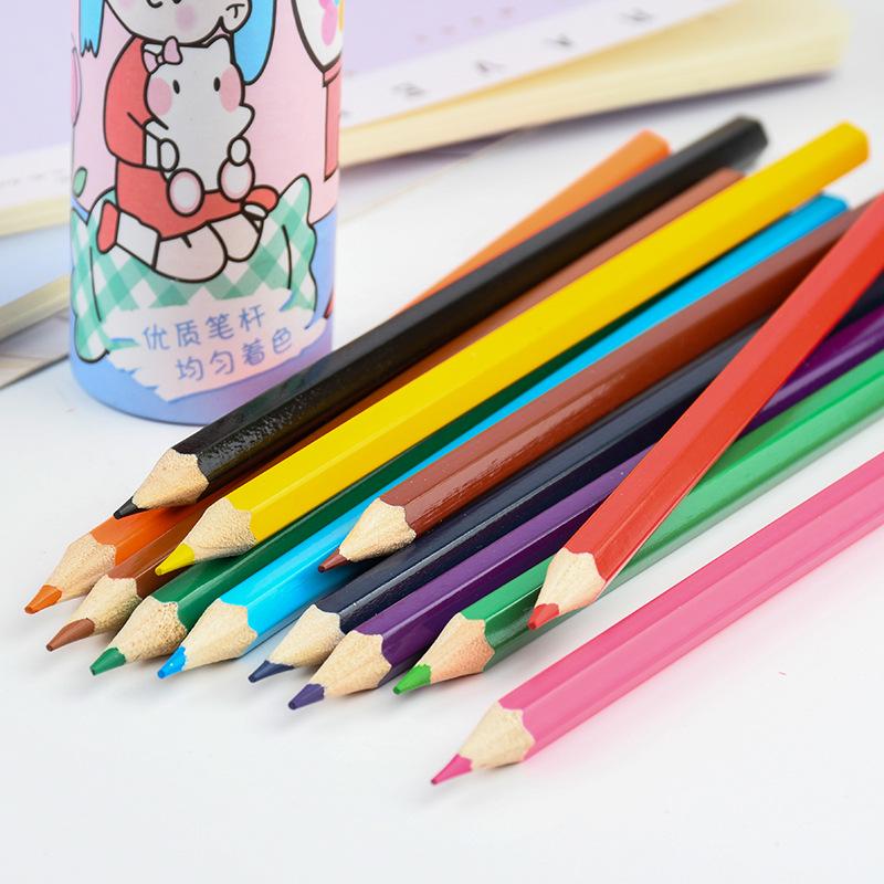 Energetic Girl 12-Color Boxed Pencils for Children and Students