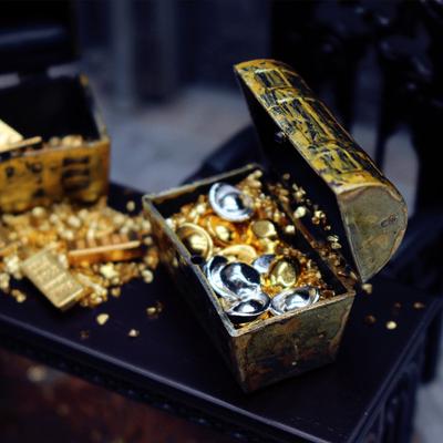 1/12 Dollhouse Simulated Mini Gold Ingot Gold Bar Treasure Chest Dollhouse Micro Scene Decoration Pretend Play Toys For Kids