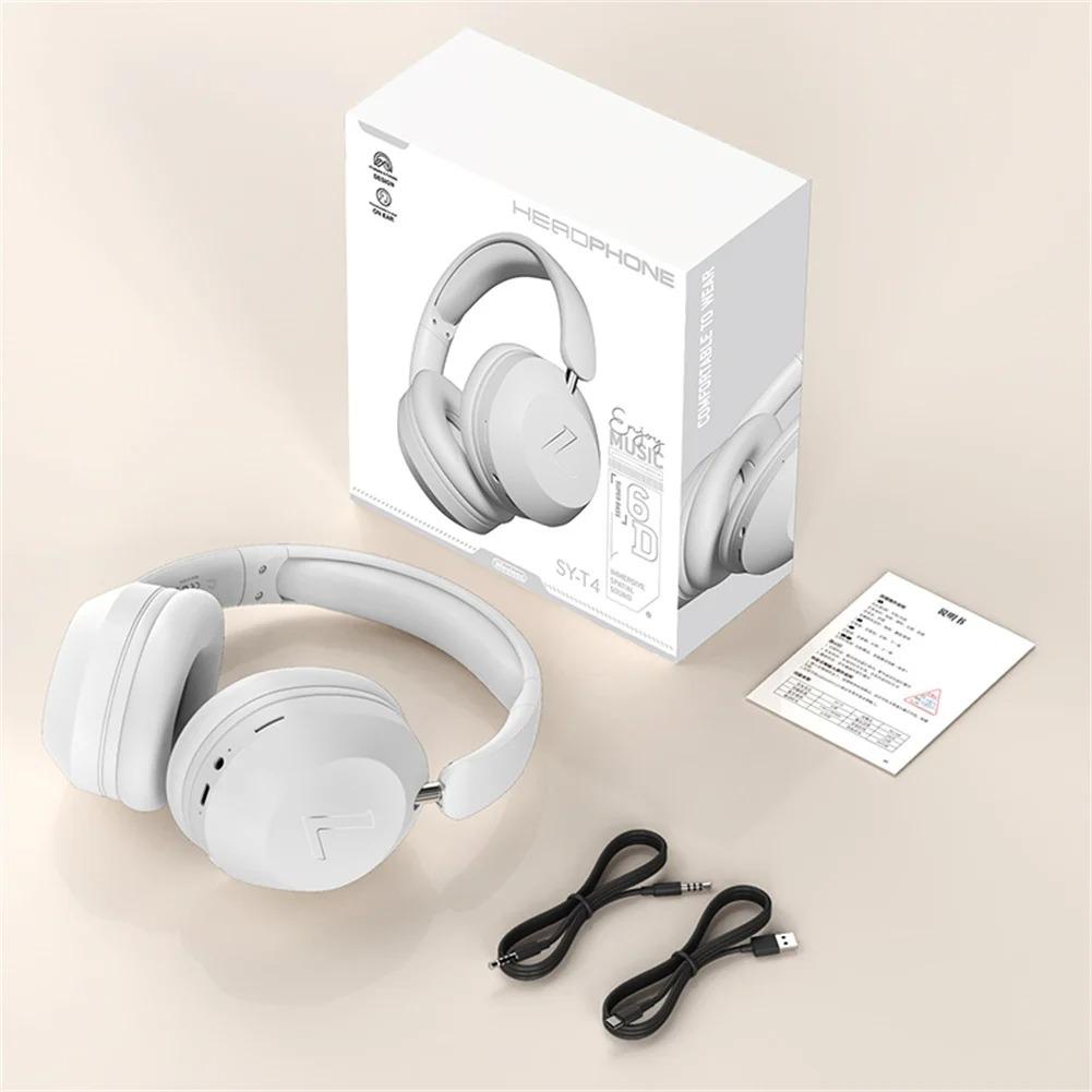 SY-T4 Wireless/Wired Over Ear Headphones Bluetooth Earphones with Microphone Deep Bass Stereo Sound Foldable Headset for Sports