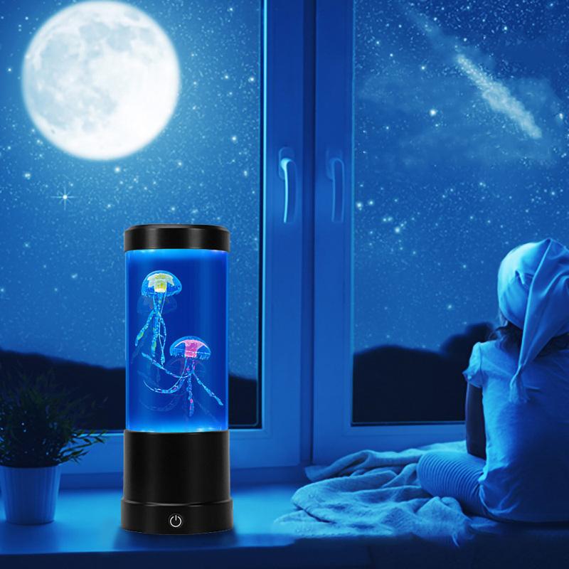 LED Jellyfish Aquarium Night Light, 7-Color Changing, Mood Lamp for Home Office Sleep Relax, Gifts