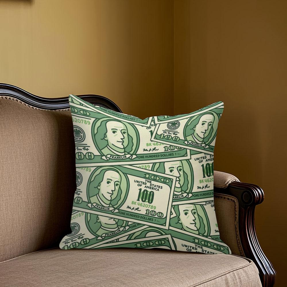 Greenback Flood square Jacquard Pillow Cover for Sofa Office Waist Cushion Cover Home Decorative Pillowcase