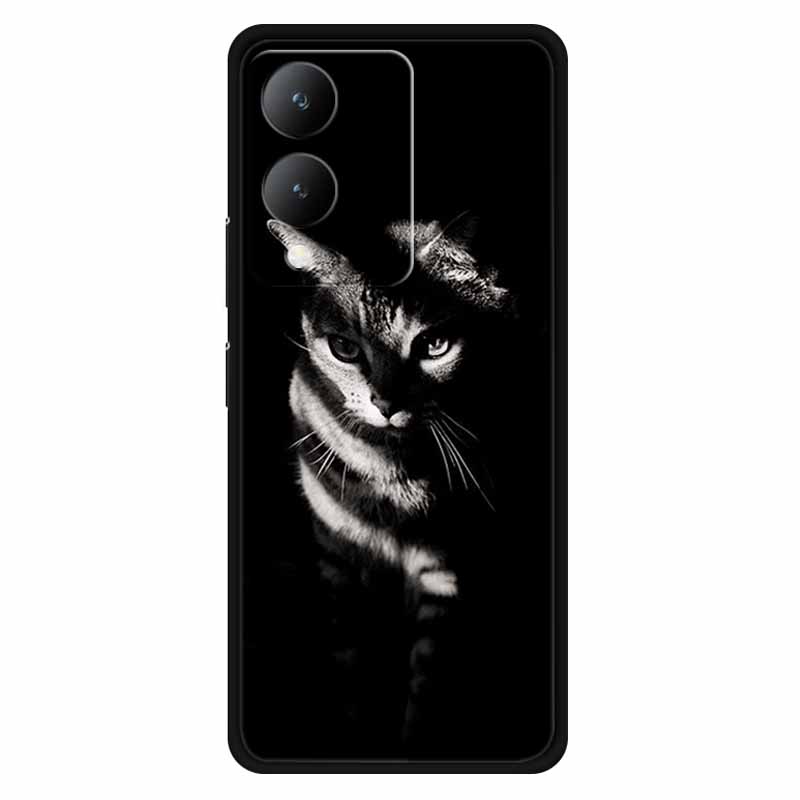 Fundas For Vivo Y17s 4G Case Silicone Wolf Lion Soft TPU Phone Covers for Vivo Y17s 2023 Y 17s Bumper Coque for VivoY17s Black