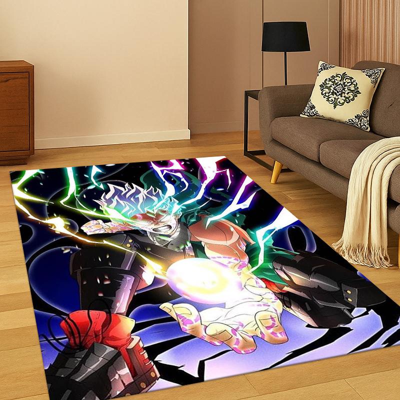 My Hero Academia Deku Bakugou Cartoon Anime Carpet Rug for Bedroom Living Room Sofa Doormat Home Decor,Kid Area Rug Non-slip