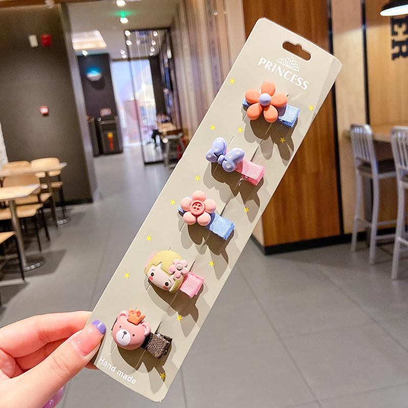 Retro Cute Baby Hair Clips – Gentle Fabric Flower Headwear for Girls