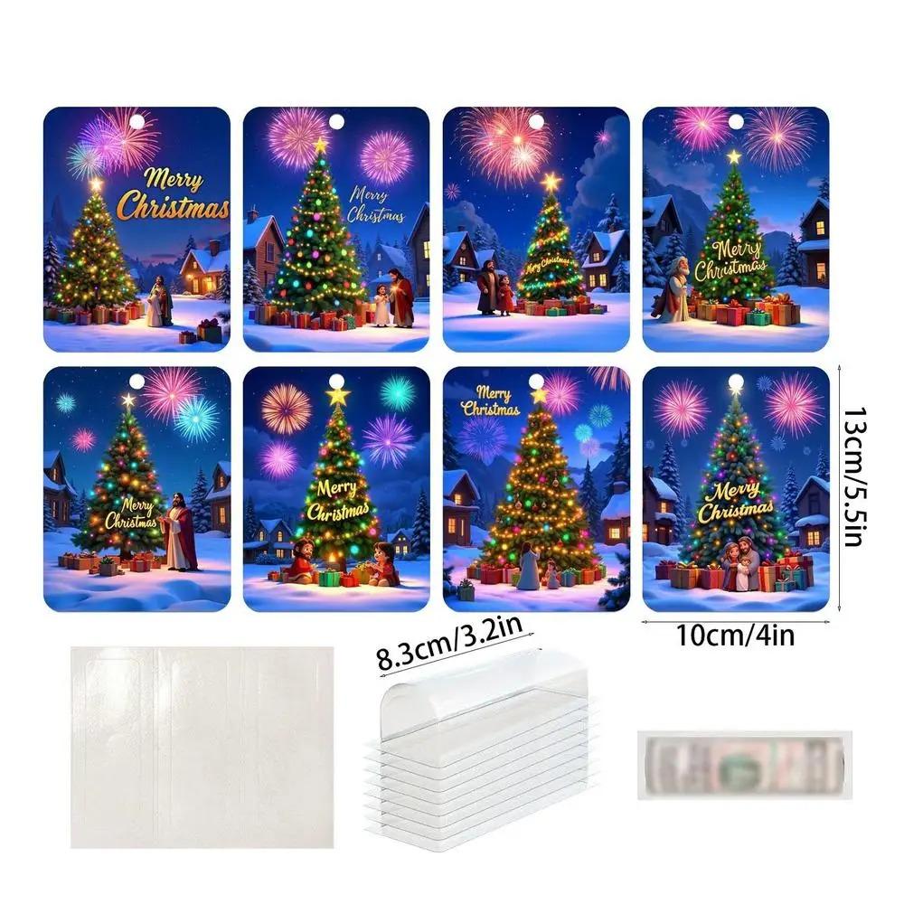 Christmas Money Holders For Cash Christmas Tree Money Card 8x Festival Money Clip Decorative Practical Funny Ornaments Money