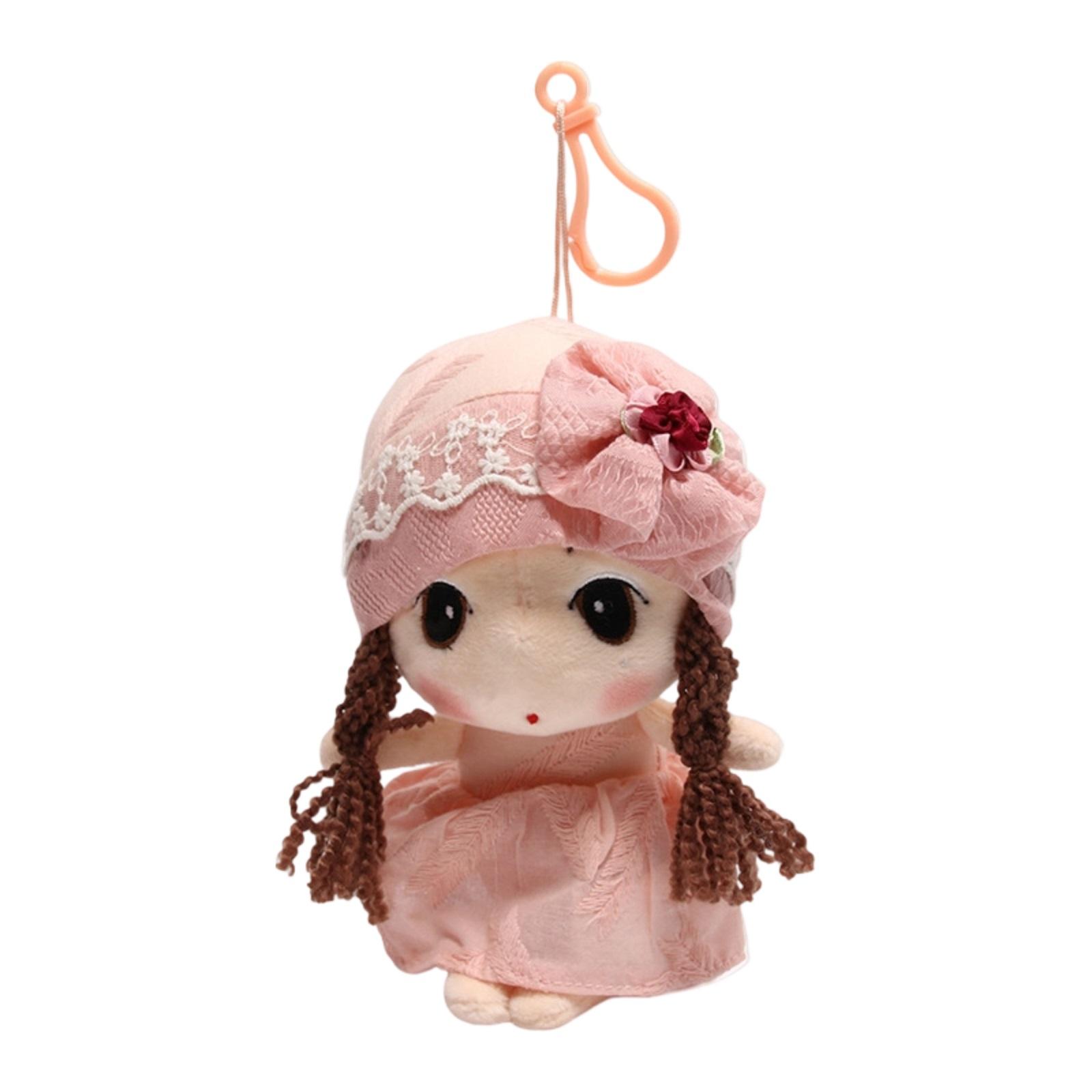 

Plush Flower Charm - Adorable Miniature Doll Keychain Or Bag Accessory, Handmade-Inspired Whimsical Gift For Girls & Women One Size