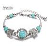 Butterflies Decor Adjustable Unisex Bracelet Handmade Turquoises Beads Retro Bracelet Jewelry Accessories