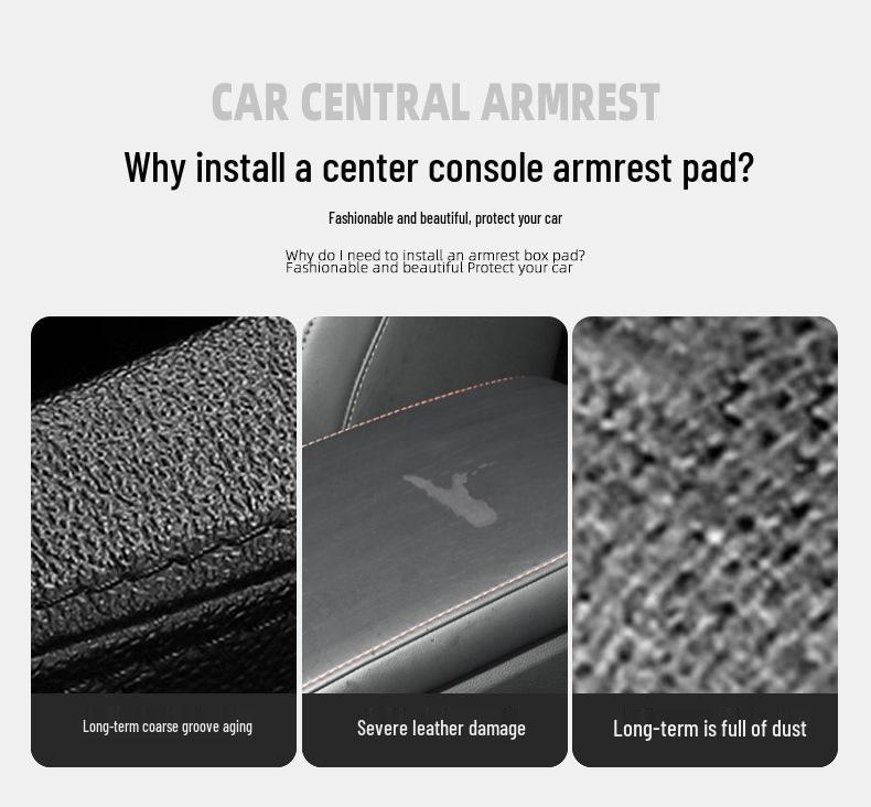 Universal Non-Slip Black Car Armrest Pad - Wear-Resistant Interior Accessory