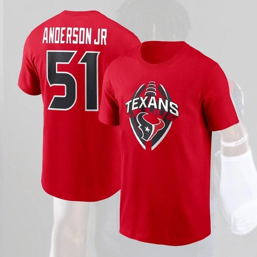 Will 1Anderson 51 Houston Team Icon Name & Number RED Shirt S-5XL 4XL