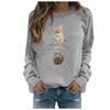  Winter Womens Casual Tops Ladies Print Sweatshirt Blouse Tee Sweater