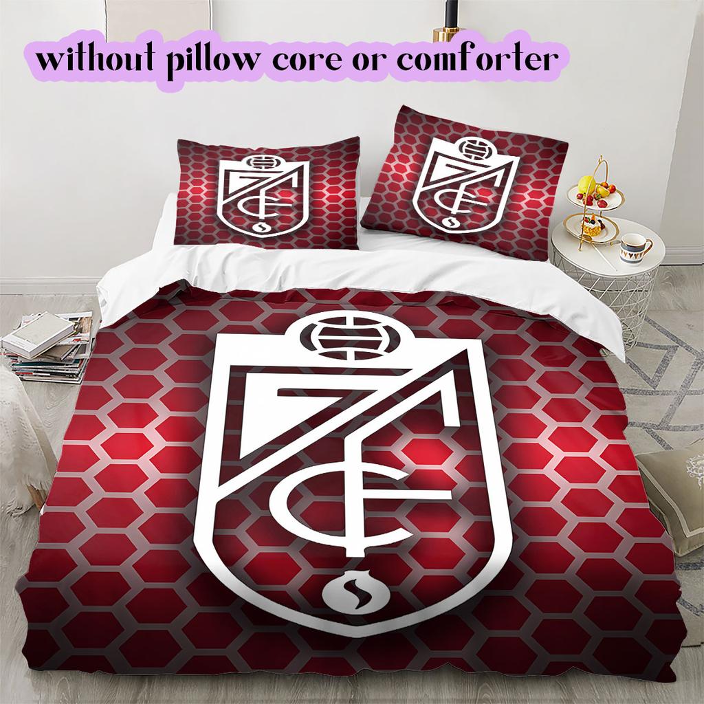 Granada CF football Pattern Bedding,Quilt Set Quilt Cover Pillowcase Home Birthday Gift (1*duvet cover+2*pillowcase,without core)