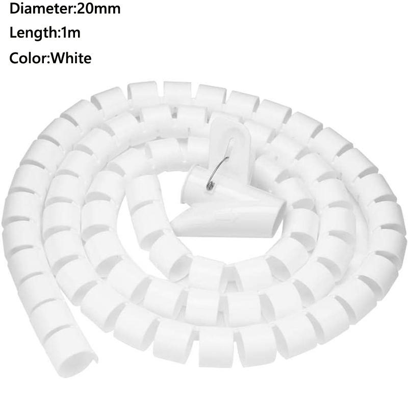 1/2meter 8-25mm Cable Spirals Wrap Tidy Cord Wire Banding Loom Storage Organizer PC TV Wire Winding Tube Wire Sleeves