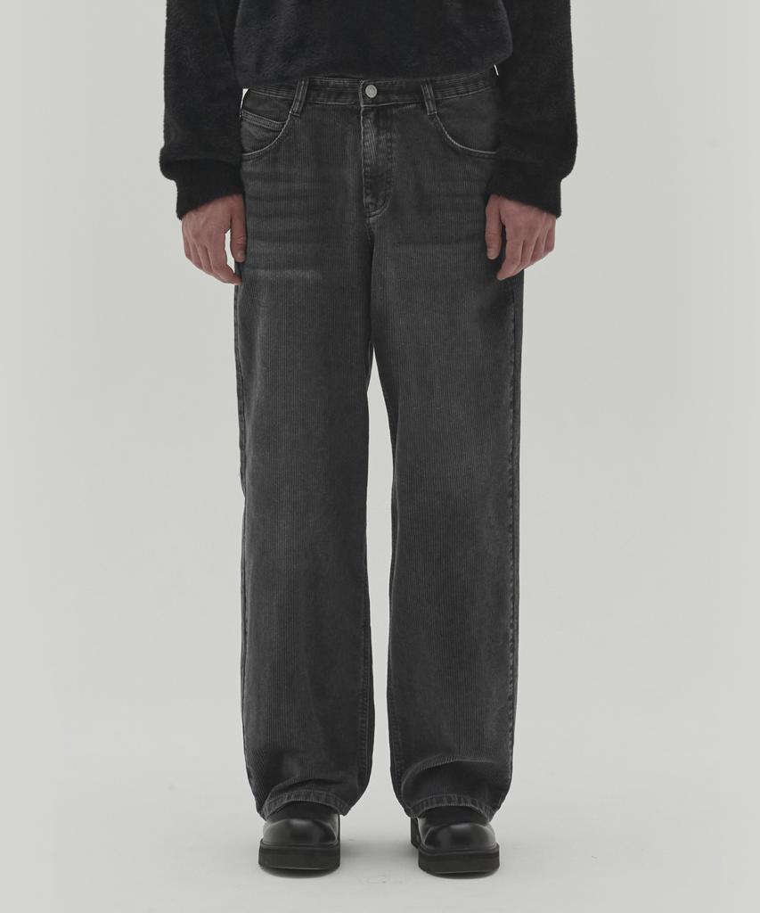 Sekeonmonollogeu Pigment Brush Corduroy Wide Pants Dark Gray_Sept029Dgray