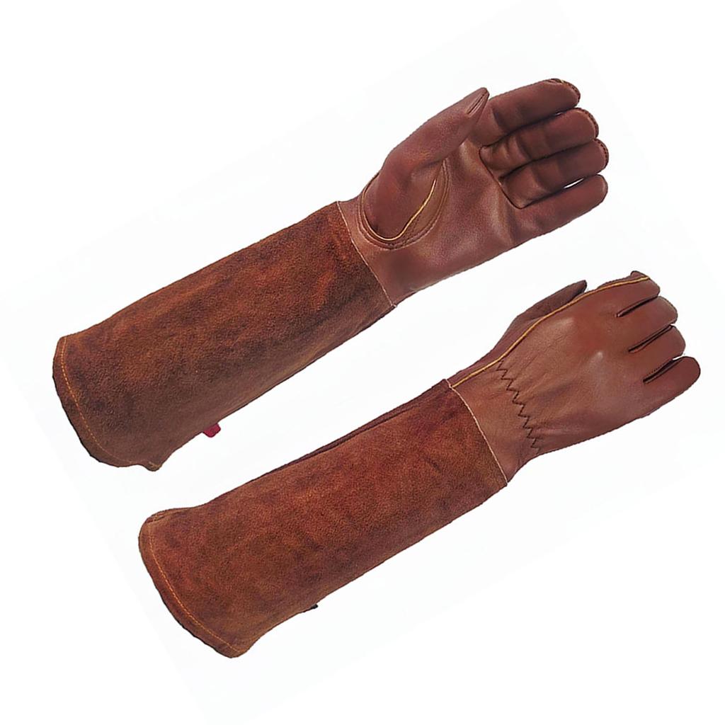Gardening Gloves Cowhide Leather Breathable Thorn Proof Pruning Gloves for Garden Work