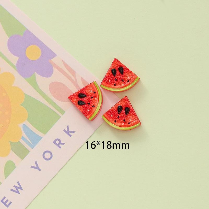 10Pcs Assorted Resin Fruit Decor Pieces Cute Strawberry Lemon Watermelon for DIY Scrapbook Kids Handcraft Projects