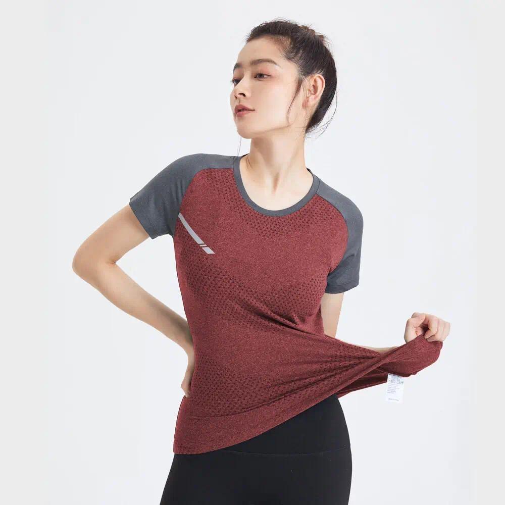 Women's Quick Dry Sport T-shirt Elastic Tights Breathable Workout Fitness Running Hiking Gym Clothing Shirt