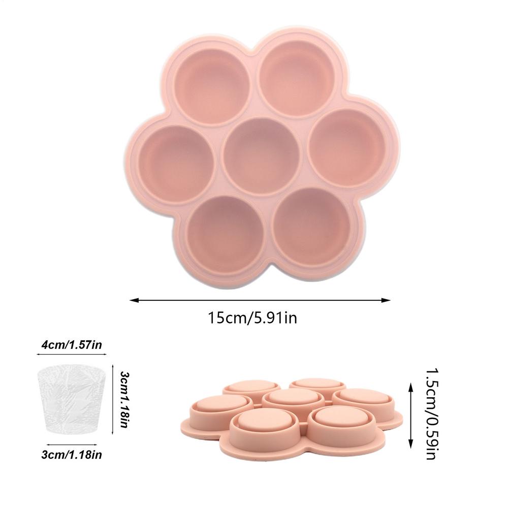 Ice Block Tray 7-Cavity Silicone Freezer Ice Block Mold Drinks Making Easy-Release Tool Non-Sticky Food Container for Home