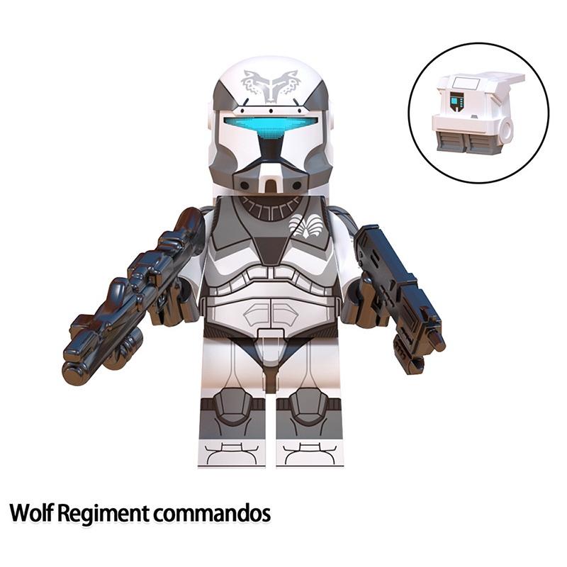 Wm6128 Série TV Film Clone Trooper Équipe Wolf Soldat en Armure Lourde Pilote Blocs de Construction Figurine Sac