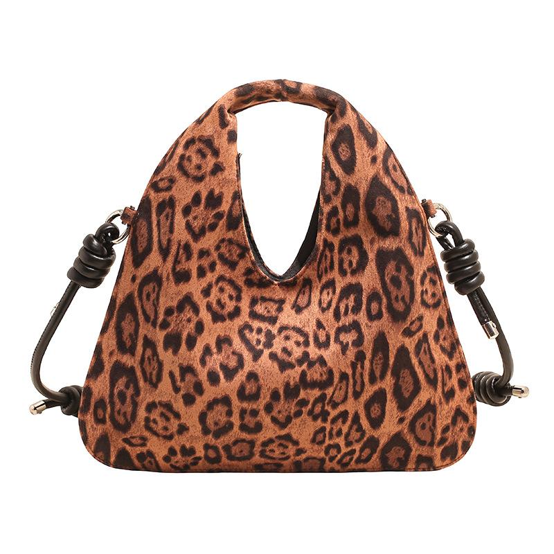 Leopard Print Dumpling Bag, Large Capacity, High School Girls' Appearance Level, Niche Single-shoulder Bag, Simple Crossbody Bag