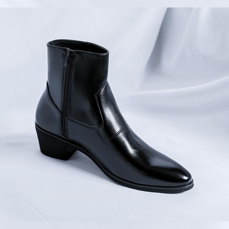 Fashion 2025 Men's Boots Luxury Brand Leather Boots Fashion High Top Chelsea Boot Business Dress Boots for Men Ankle Botas Big Size 46