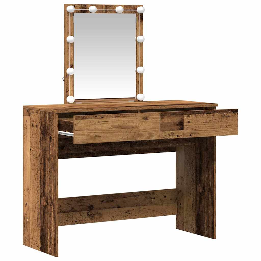 Vintage Wood Makeup Table 100 x 40 x 130 cm Engineered Wood