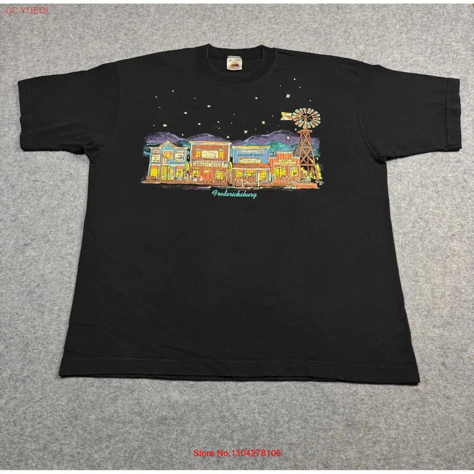 Fredericksburg TEXAS Hill Country Vintage Black USA Made T Shirt Baggy XL windmill vintage Washed Comfortable Versatile S разноцветный