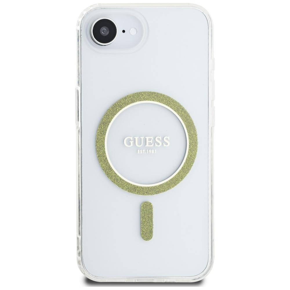 Etui Guess Iml Glitter Circle Magsafe Do Iphone 16E Przezroczysty