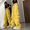 2024 High Street Hong Kong Style Retro Men's Wide Leg Solid Color Casual Pants