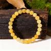 Festive Gifts Yellow Crackle Quartz Beaded Bracelet Warm Fashion Jewelry For Men And Women Daily Wear Simple Versatile Accessory