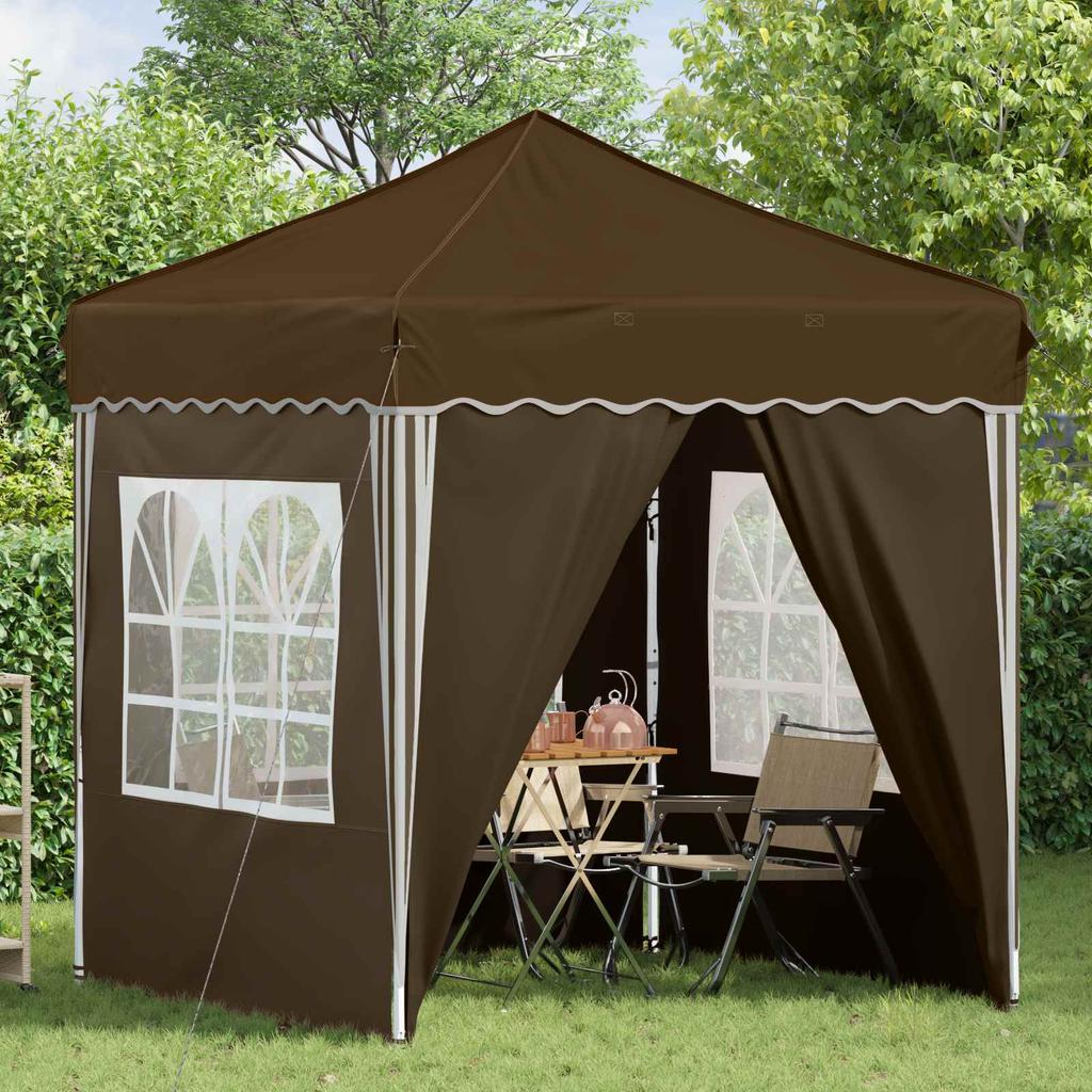 Pop Up Party Tent 195 X 195 X 245 Cm Taupe Oxford Fabric