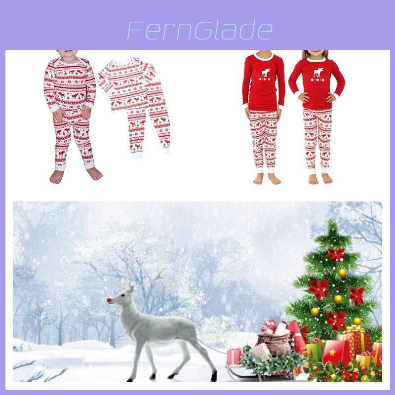 European And American Printed Christmas Home Clothing Suit For Parents And Children