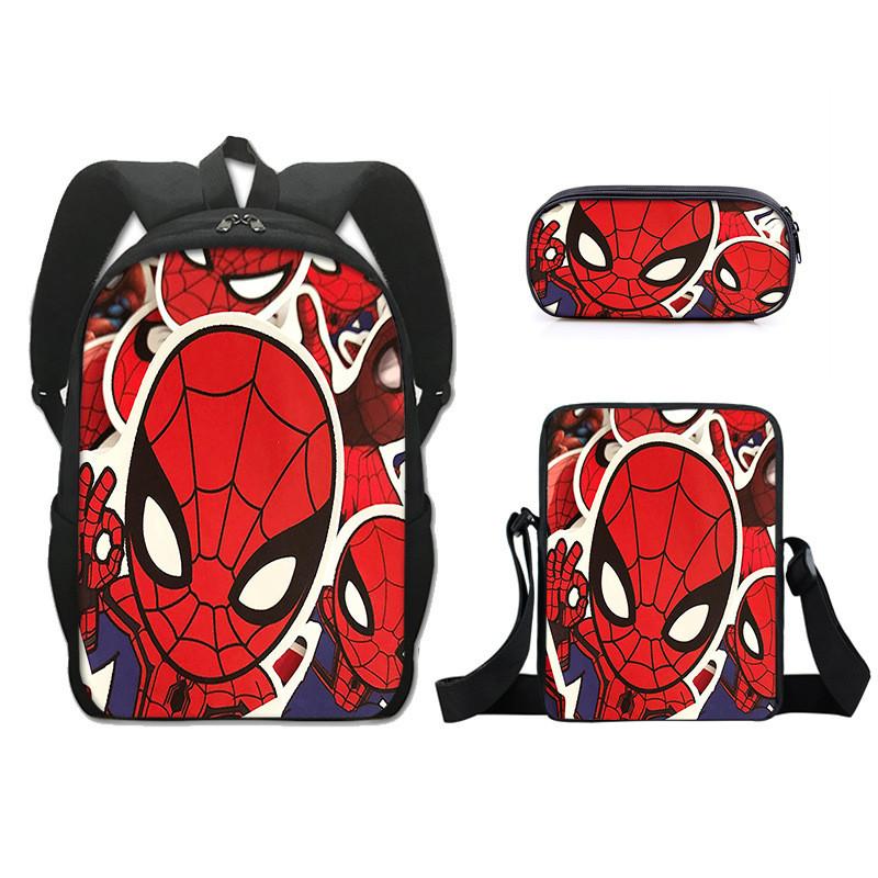 Spider Man Backpack Set With Lightweight Durable Material For School Students And Commuters
