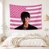 Get Schooled Kim Mooyeol Tapestry, Viral Shhh Gesture Pink American Flag Wall Hanging Dorm Decor