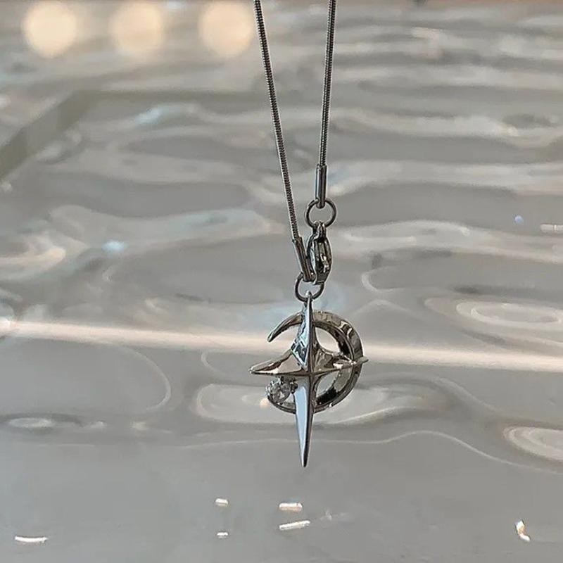 Shine Crystal Star Star Pendants Necklace for Girl Women Chains Personality Aesthetic Design Necklaces Y2k Jewelry Gifts