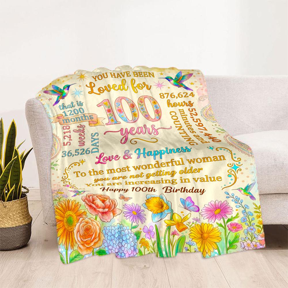 Celebrate Years Love Blanket Ultra-Soft Perfect for Chair Bedding Couch for All Seasons Digital Print Perfect Gift for Relatives and Friends