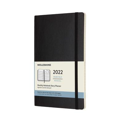 Moleskine Notebook 2022 January Start 12 Month Monthly Diary Soft Cover Large Size Black DSB12MN3Y22