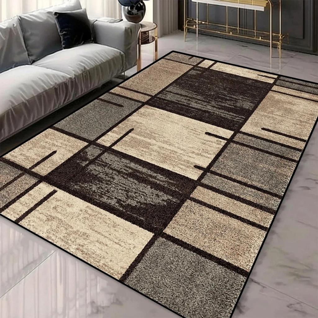 Geometric Pattern 3D Area Rugs for Living Room and Bedroom Decor Washable Carpets with Non-slip Backing European Inspired Mats
