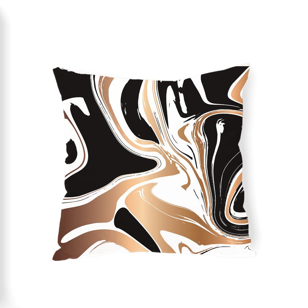 Marble-Patterned Geometry Throw Pillow Covers With Digital Printing Of Short Plush Fabric Car-Shaped Sofa Cushion Home Decor