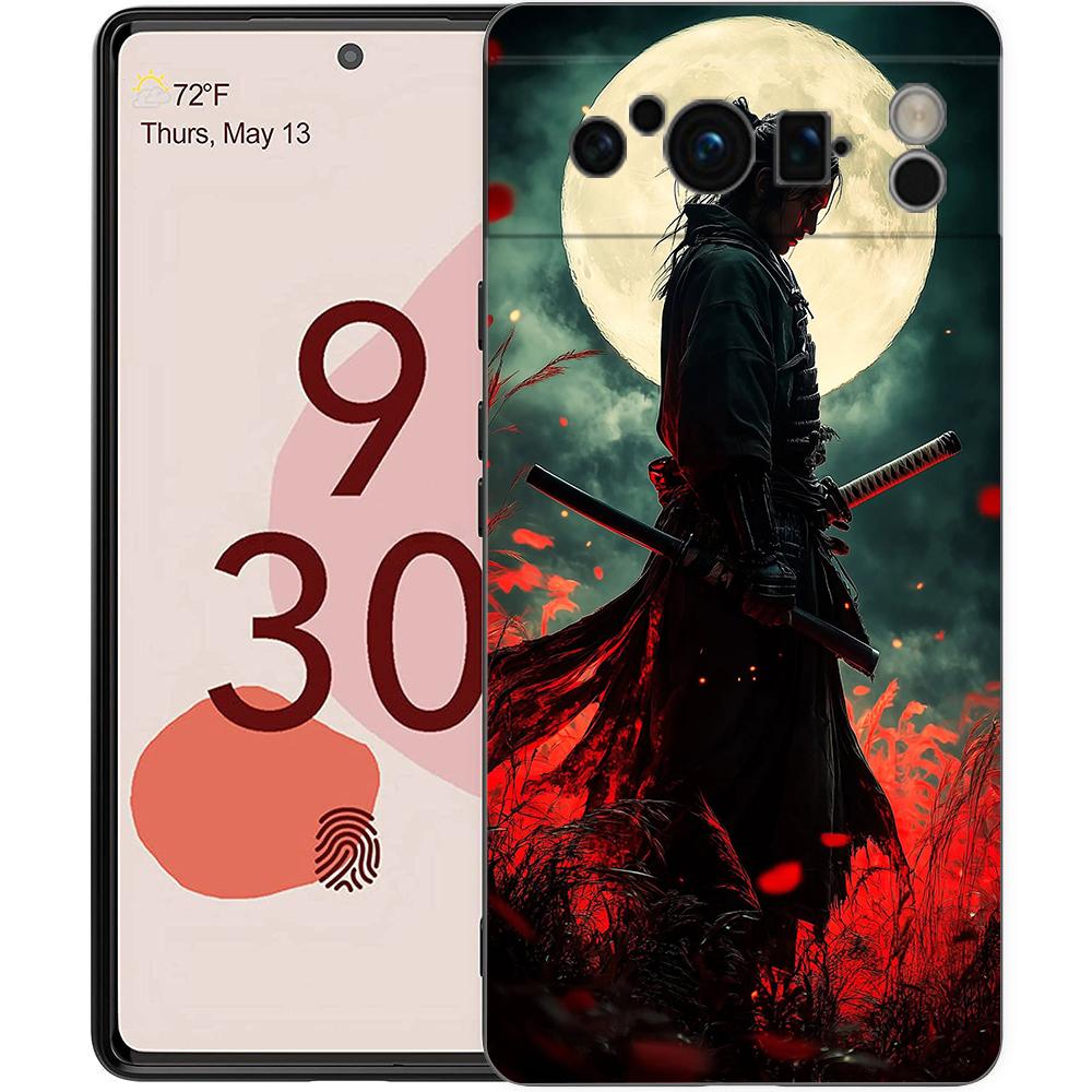 

Роскошный Чехол Для Телефона Google Pixel 10 9 8 9A 8A 7 7A 6 Pro XL 6A 5G Черный Мягкий Задний TPU Чехол Японский Бусидо Самурай Pixel 6