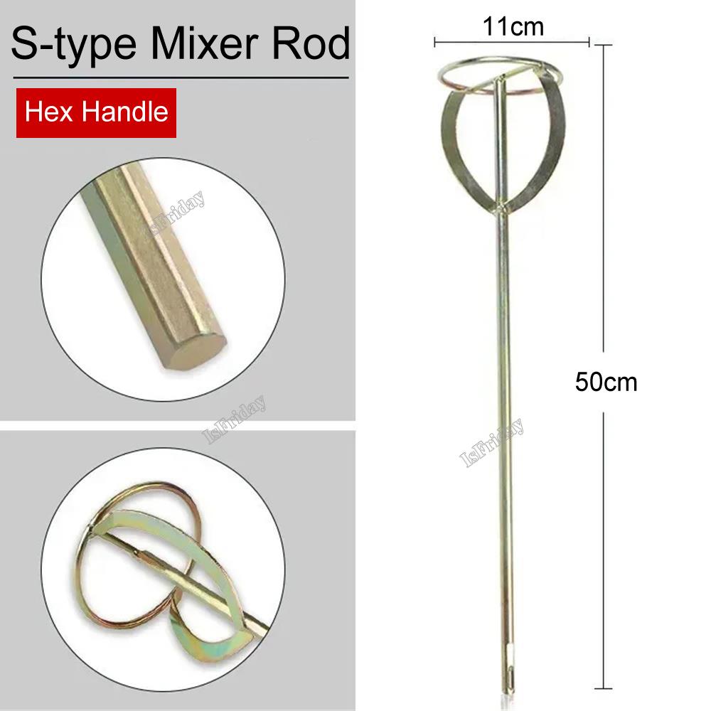 Míchací tyč na cement Míchadlo Vrtačka Míchací tyč na barvu Míchací pádlo na sádru Maltu Prášek na tmel Nátěr Barva Elektrické míchadlo Hlava tyče