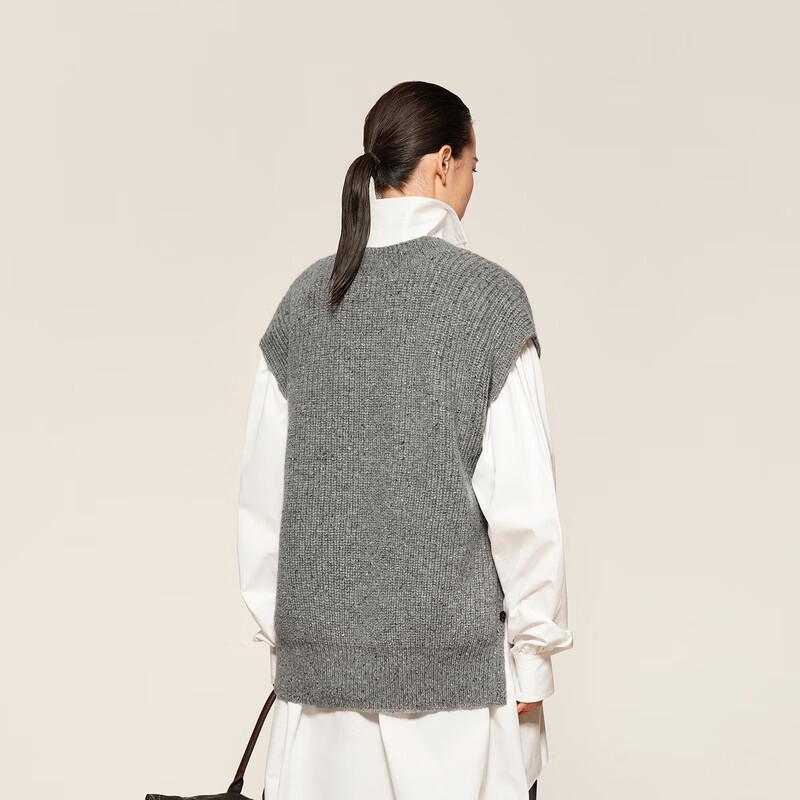 LESS 2024 Autumn V-Neck Sleeveless Sweater Vest