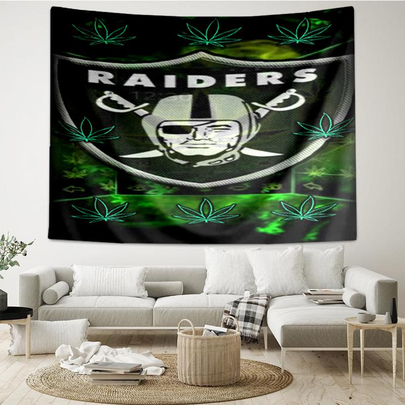 1PC Raiders Team Spirit Printed Tapestry Room Decoration Wall Hanging for Living Room Bedroom, dormitory, Birthday and Christmas gifts