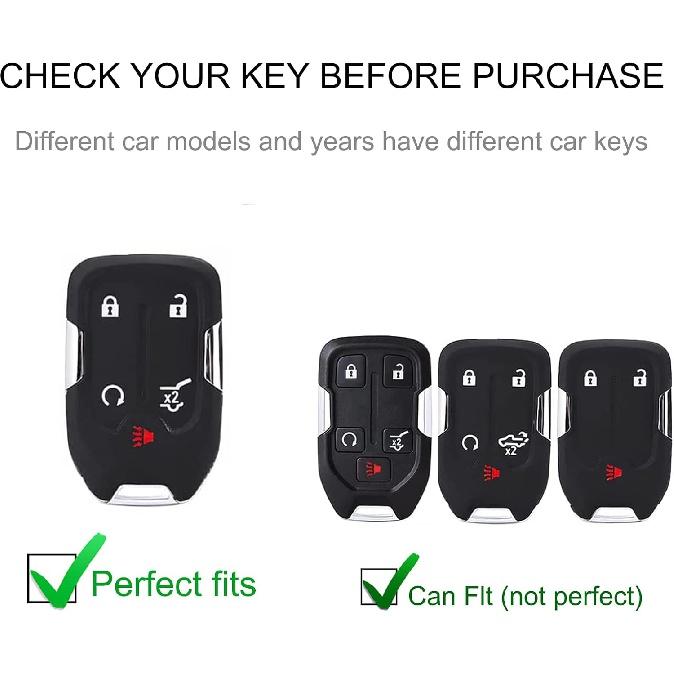 GMC Key Fob Cover with GM Keychain, Car Key Fob Case Compatible with 2019 2020 2021 2022 Chevy Silverado