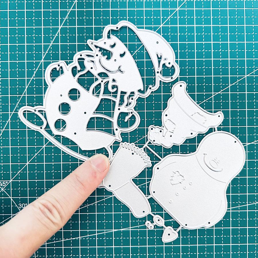 2pcs/set Christmas Snowman Metal Cutting Dies Stencil for DIY Scrapbooking Photo Album Embossing Paper Cards Crafts Diecuts