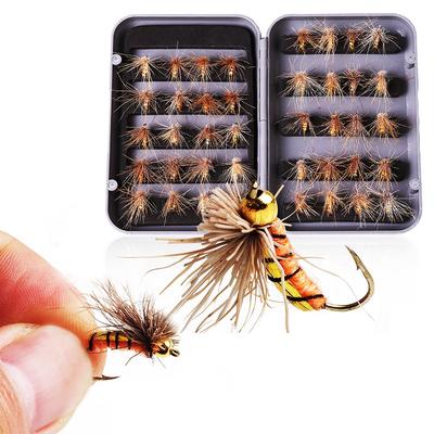 Fly Fishing Tackle 40pcs Dry Flies with Hooks Kit Αδιάβροχο Fly Box for Trout DIY Fly Flies